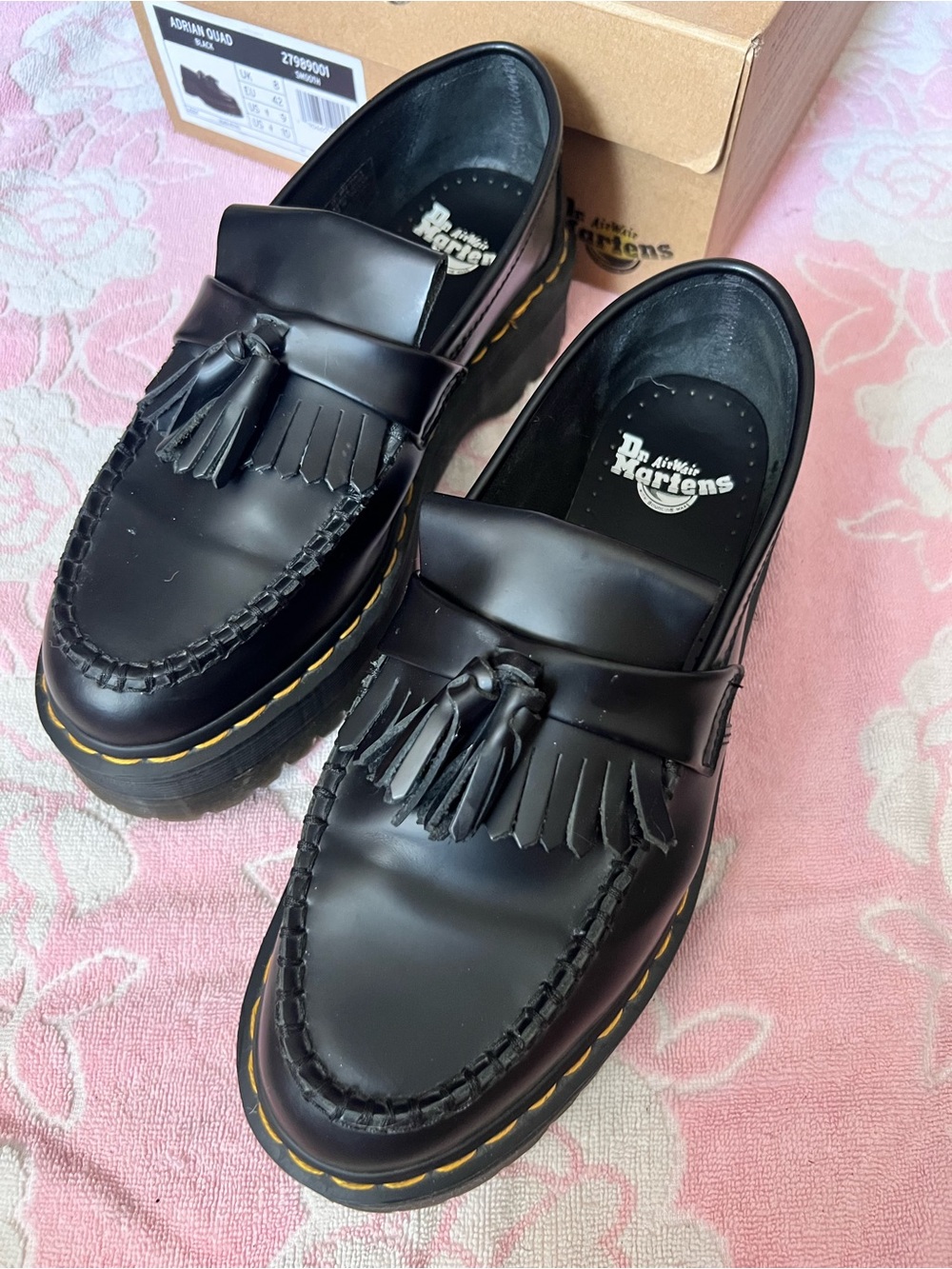 Dr. Martens Chunky Black Tassel Kiltie Loafers
